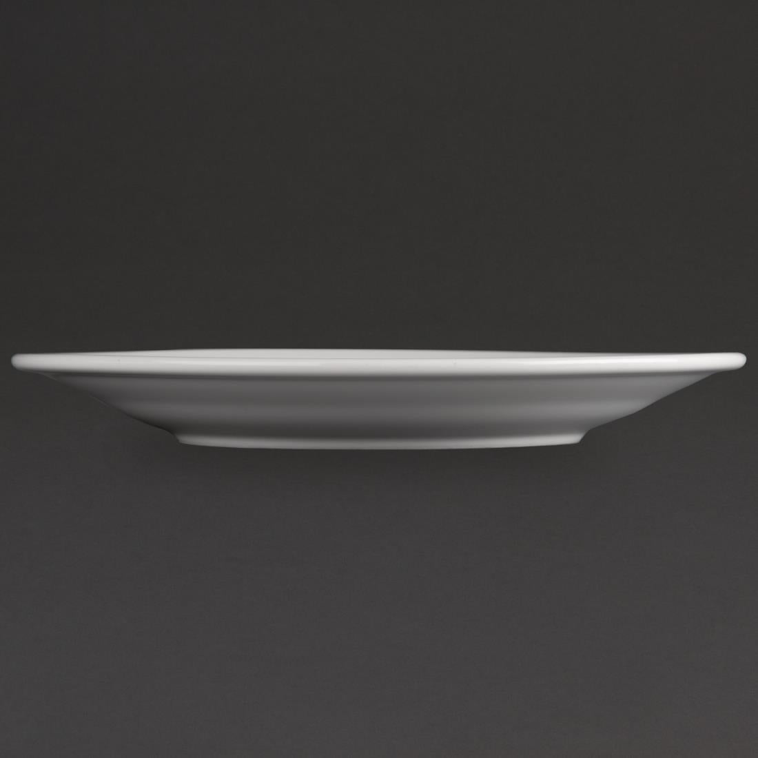 Olympia Athena White Wide Rimmed Plates