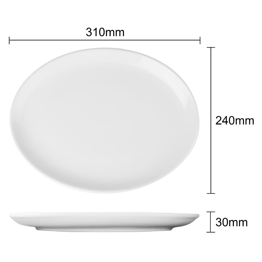 Olympia Athena Oval Coupe Plates 305x241mm (6 Pack)