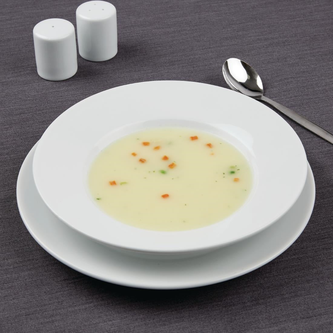 Olympia Athena Rimmed Soup and Pasta Bowls 228mm (6 Pack)