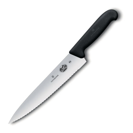 Victorinox Fibrox Serrated Carving Knife Black 25.4cm