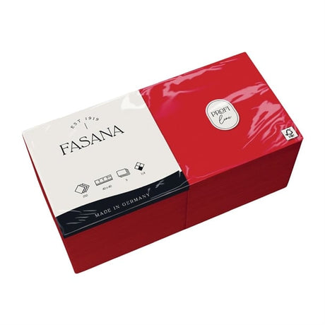 Fasana Dinner Napkin Red 40x40cm 3ply 1/4 Fold (1000 Pack)