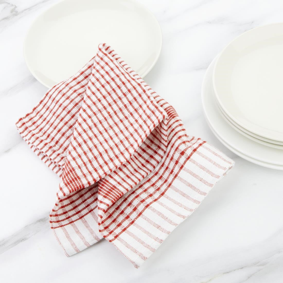 Vogue Wonderdry Tea Towels Red (10 Pack)