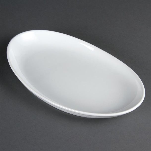 Olympia Whiteware French Deep Oval Plates 304mm (4 Pack)