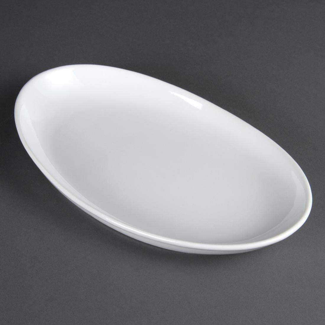 Olympia Whiteware French Deep Oval Plates 304mm (4 Pack)