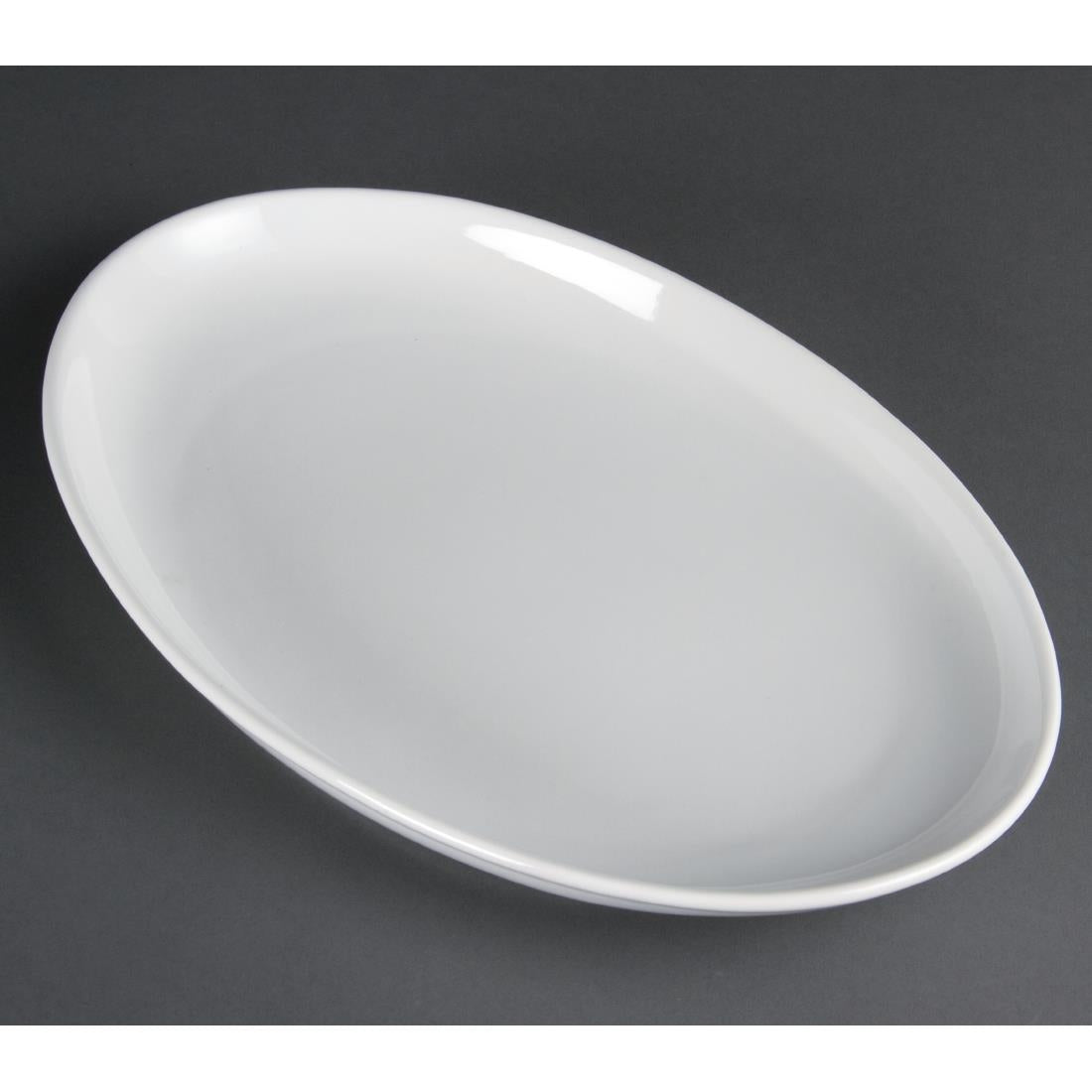 Olympia Whiteware French Deep Oval Plates 365mm (2 Pack)