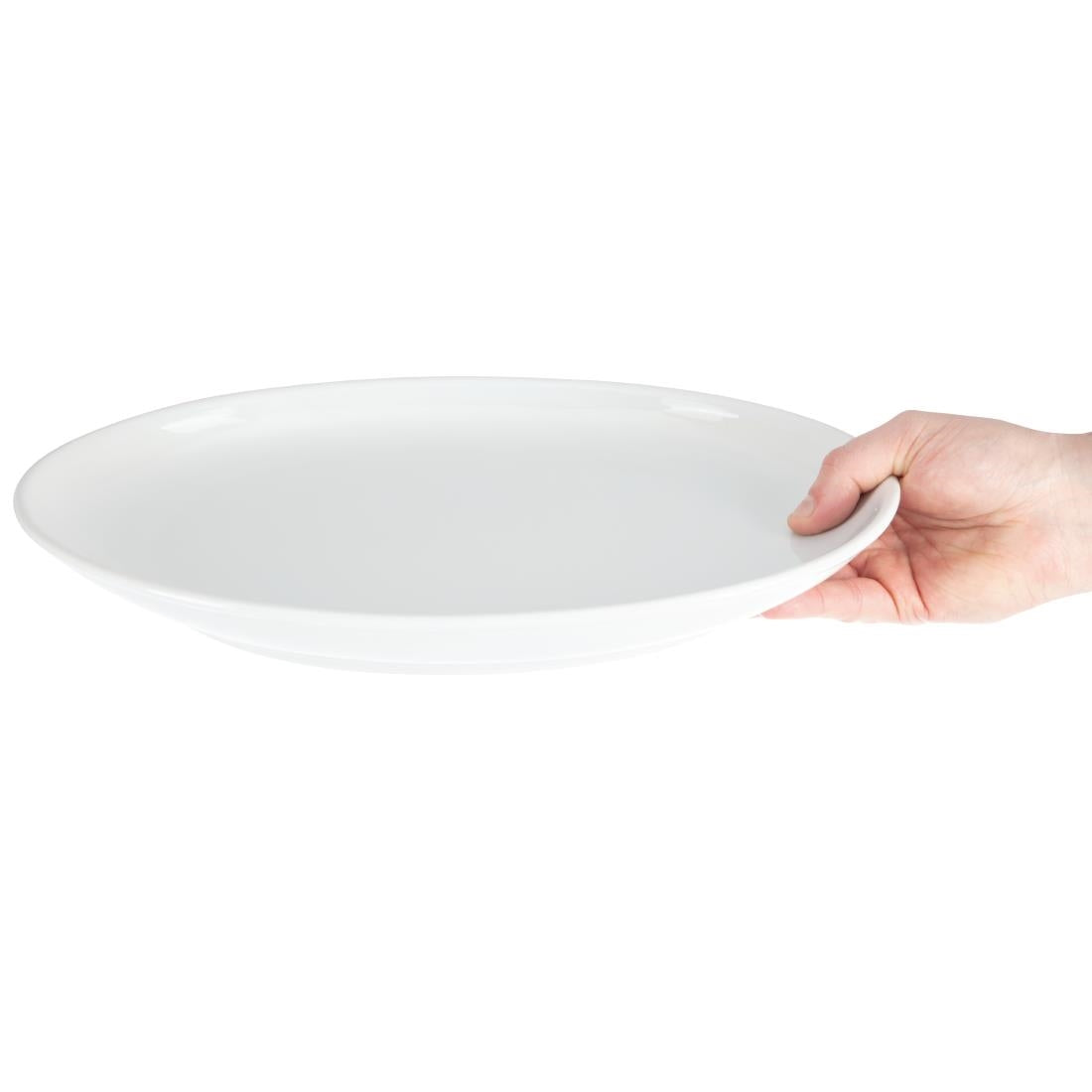 Olympia Whiteware French Deep Oval Plates 365mm (2 Pack)