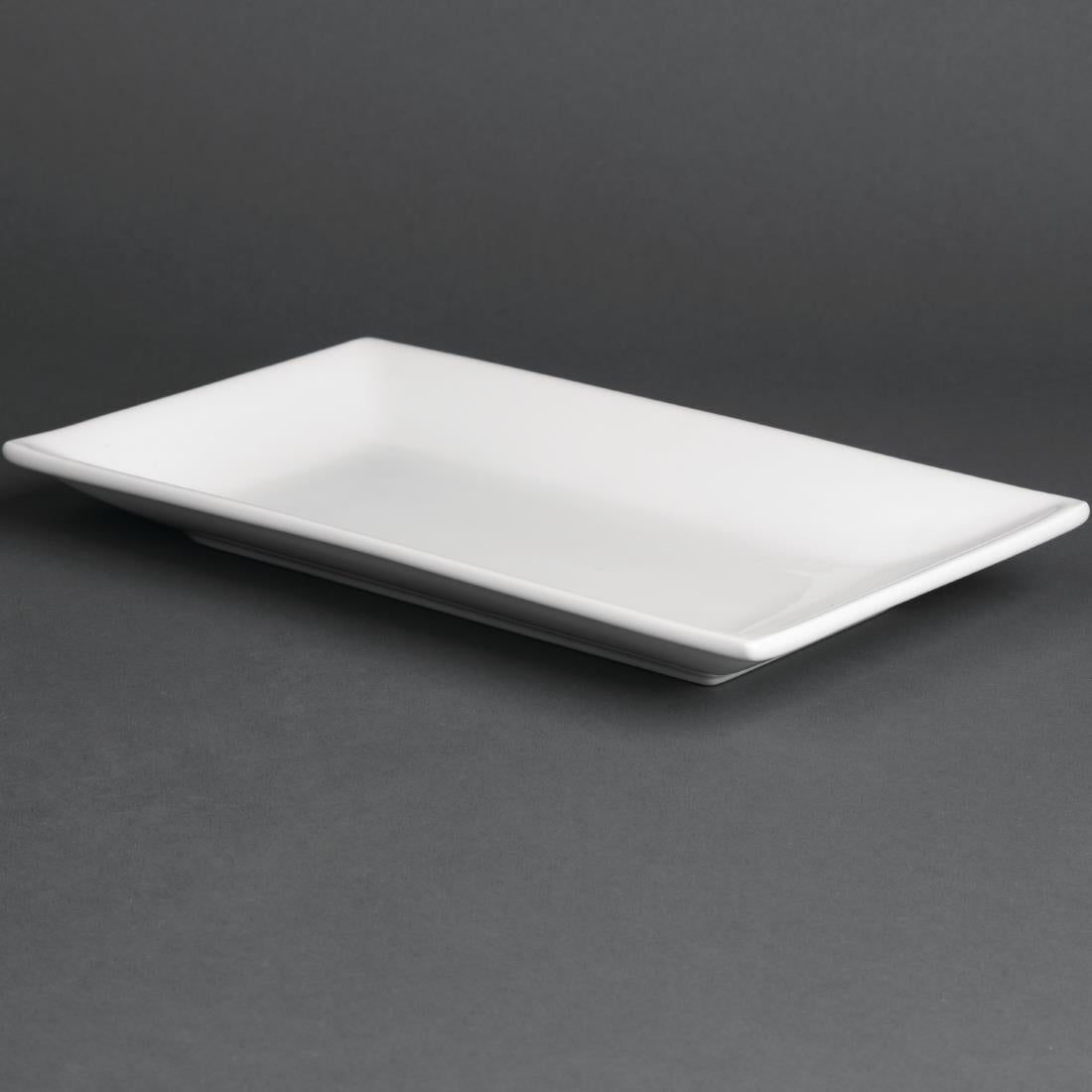 Olympia Whiteware Serving Rectangular Platters 250x150mm (4 Pack)