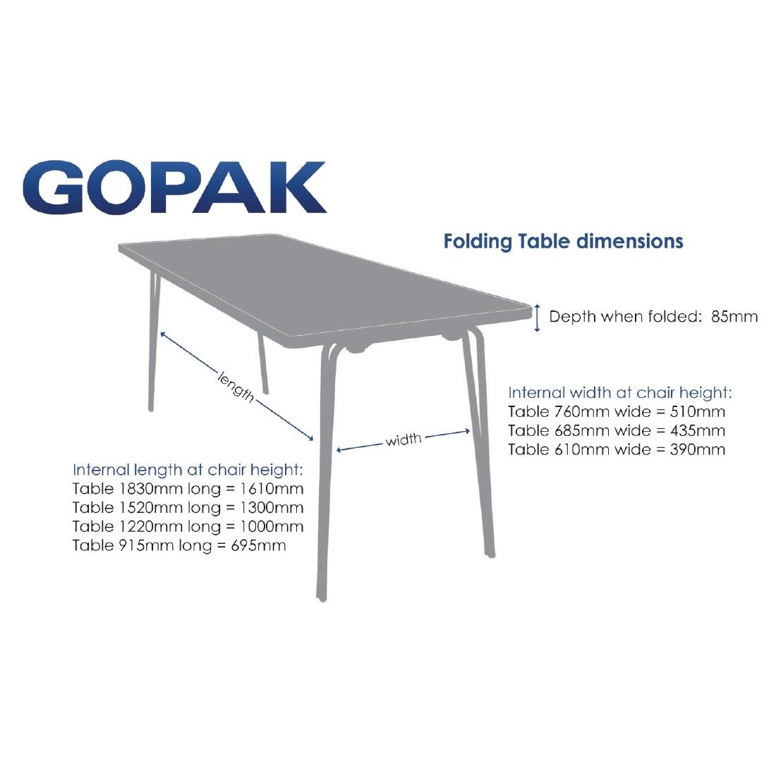 Gopak Contour Folding Table Oak 4ft