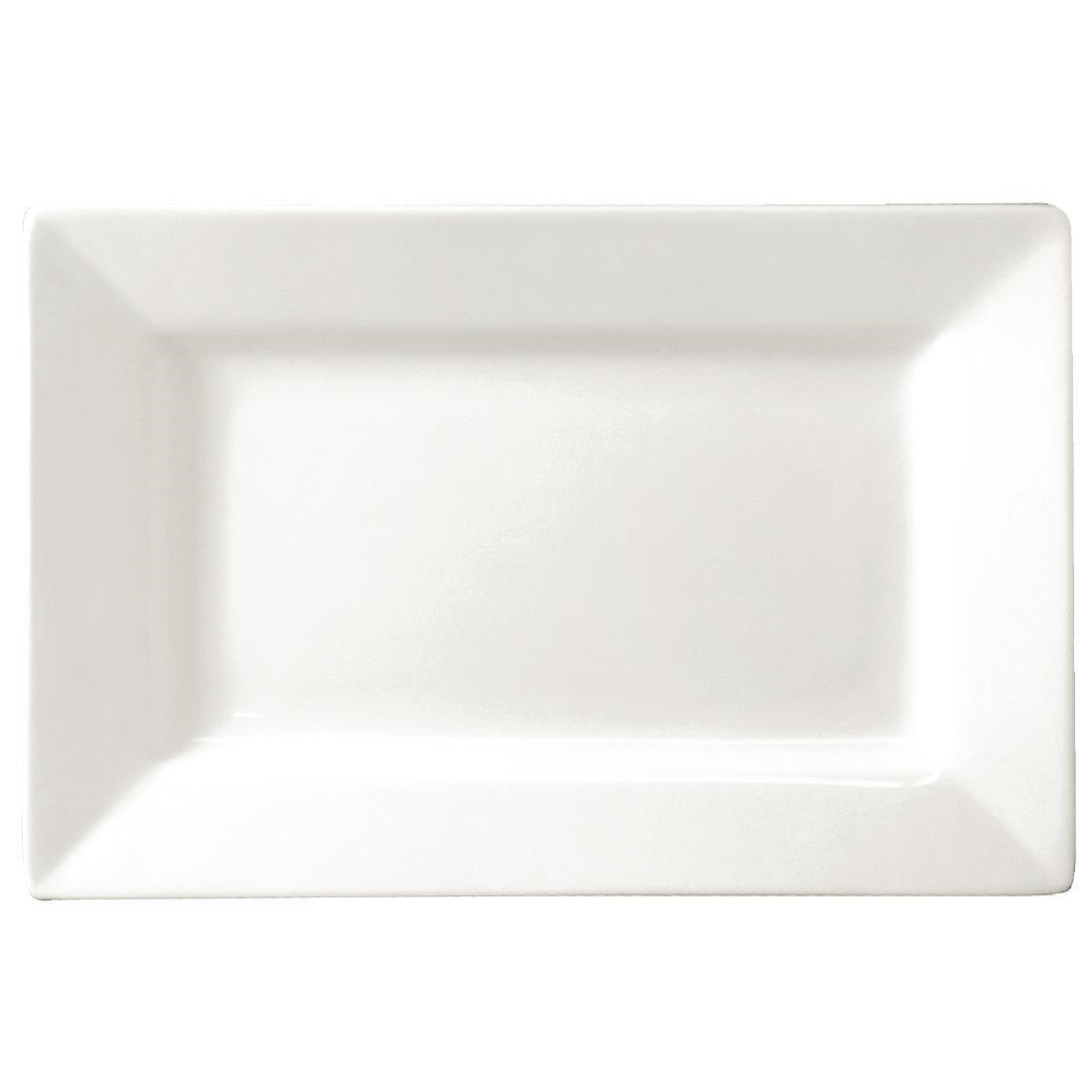 Olympia Lumina Wide Rim Rectangular Plates 257x155mm (4 Pack)