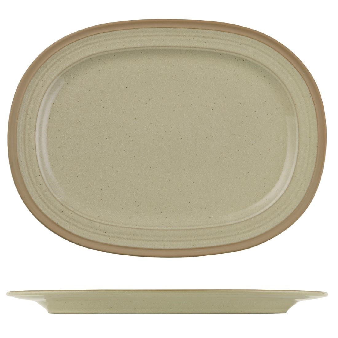 Churchill Igneous Stoneware Oval Plates 355mm (6 Pack)