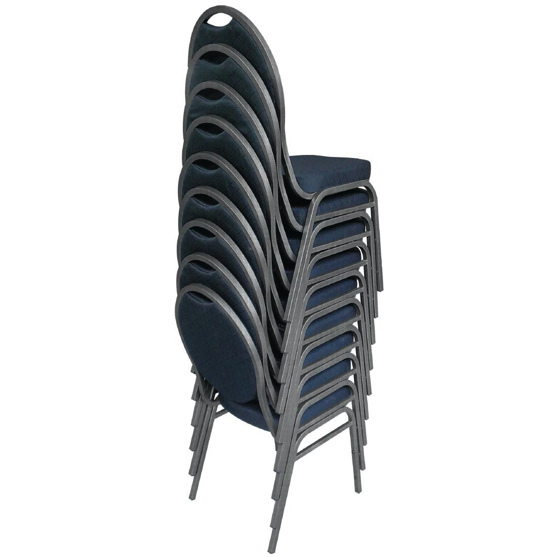 Bolero Oval Back Banquet Chairs Grey & Black (4 Pack)