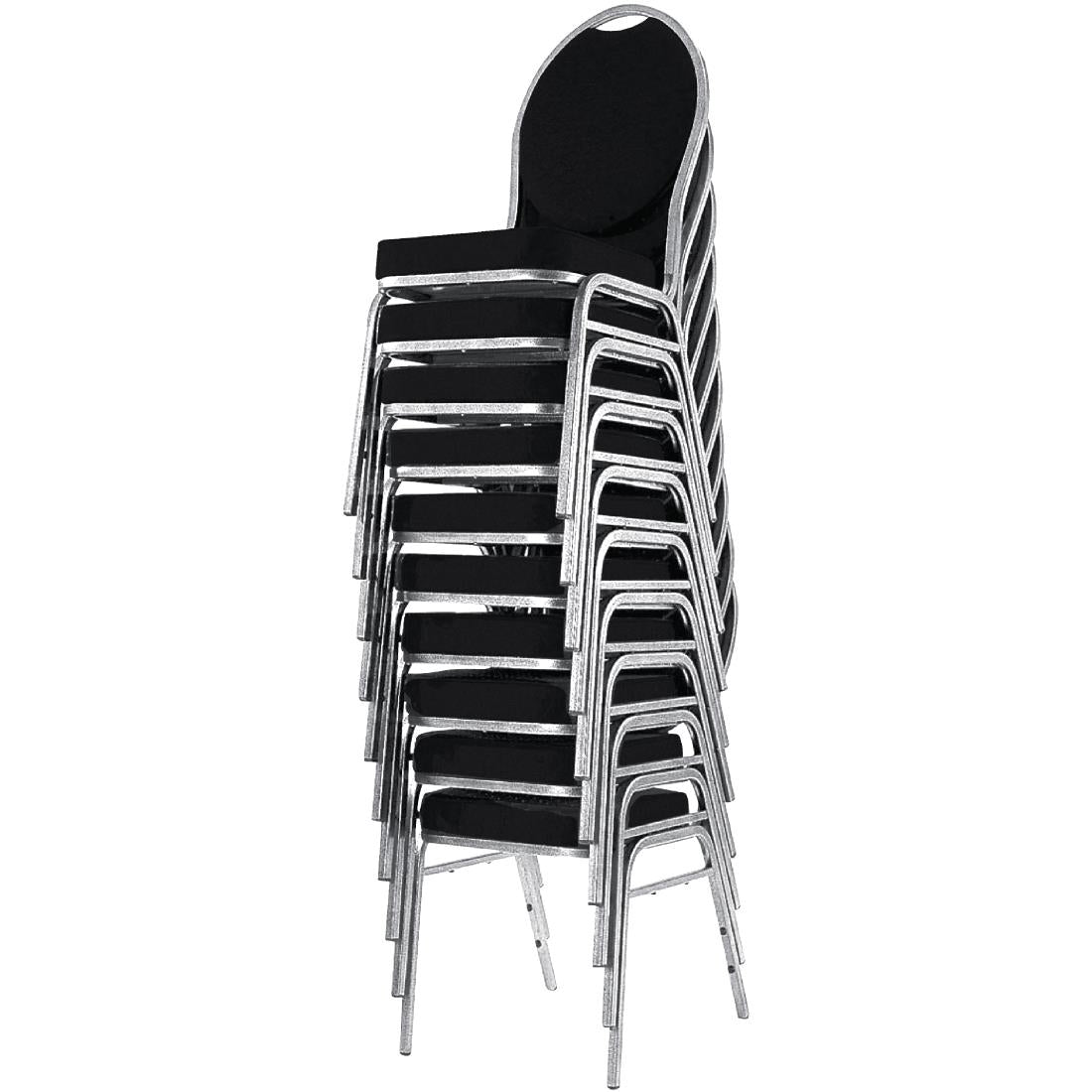 Bolero Oval Back Banquet Chairs Grey & Black (4 Pack)