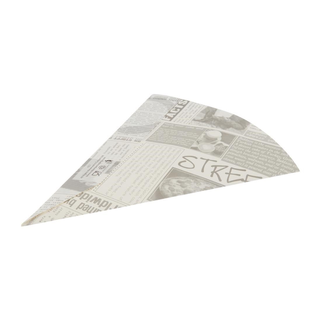 Colpac Biodegradable Newspaper Print Paper Chip Cones 183mm (1000 Pack)