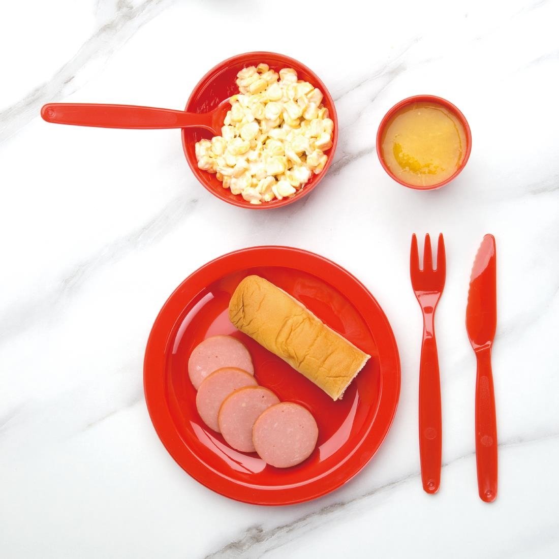 Olympia Kristallon Polypropylene Plates Red 230mm (12 Pack)