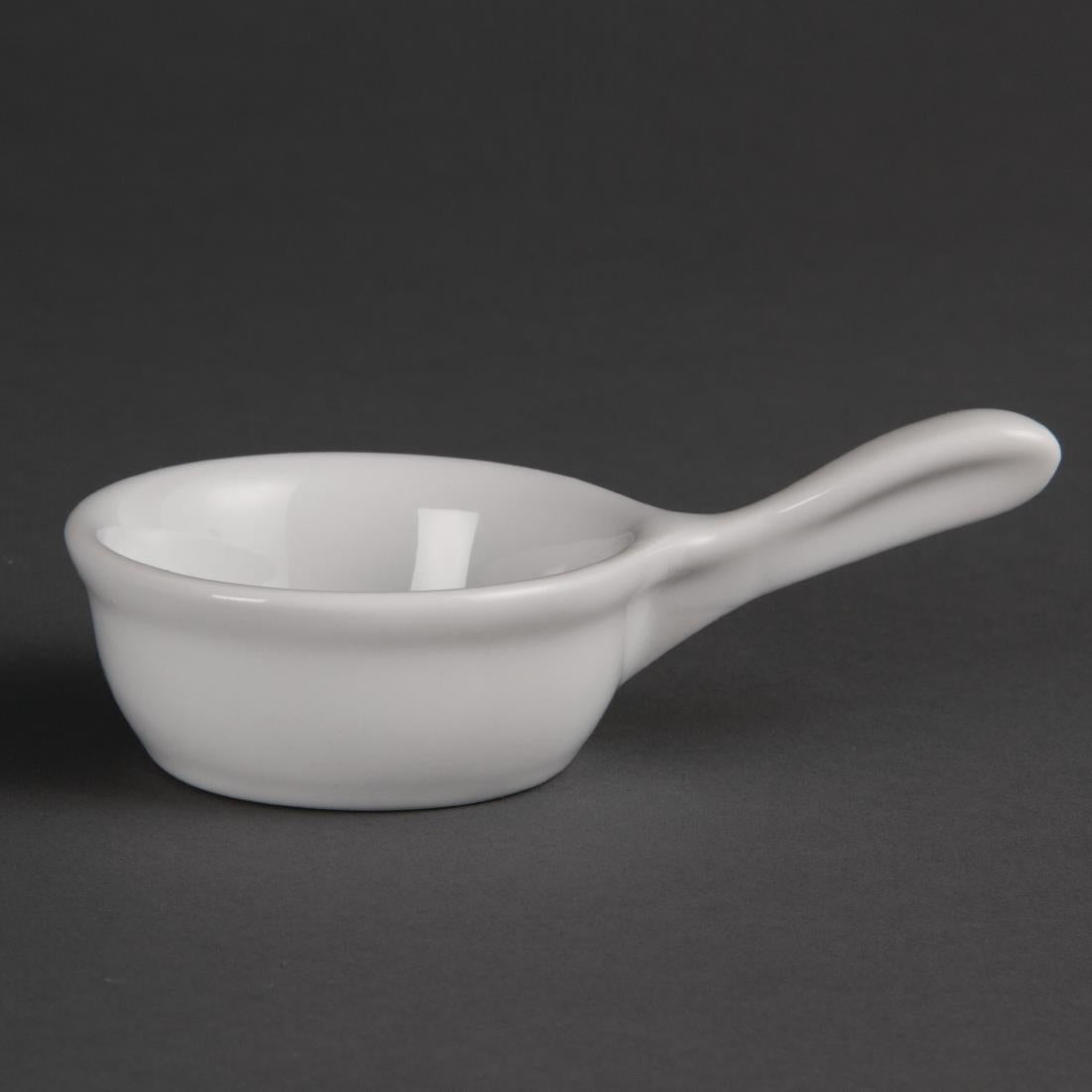 Olympia Whiteware Miniature Pan Shaped Bowls 35ml (12 Pack)