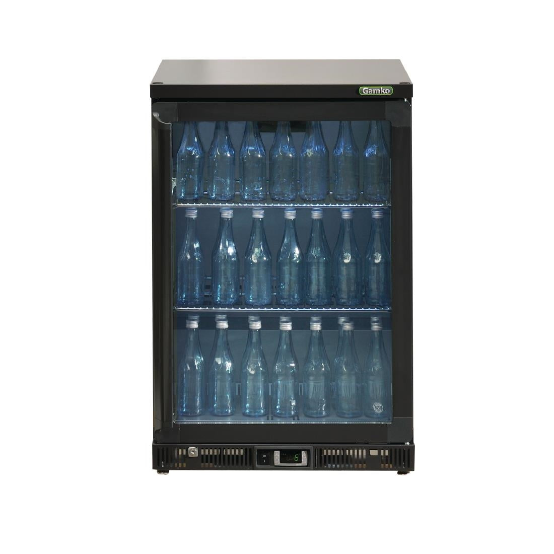 Gamko Bottle Cooler - Single Hinged Door 150Ltr Black