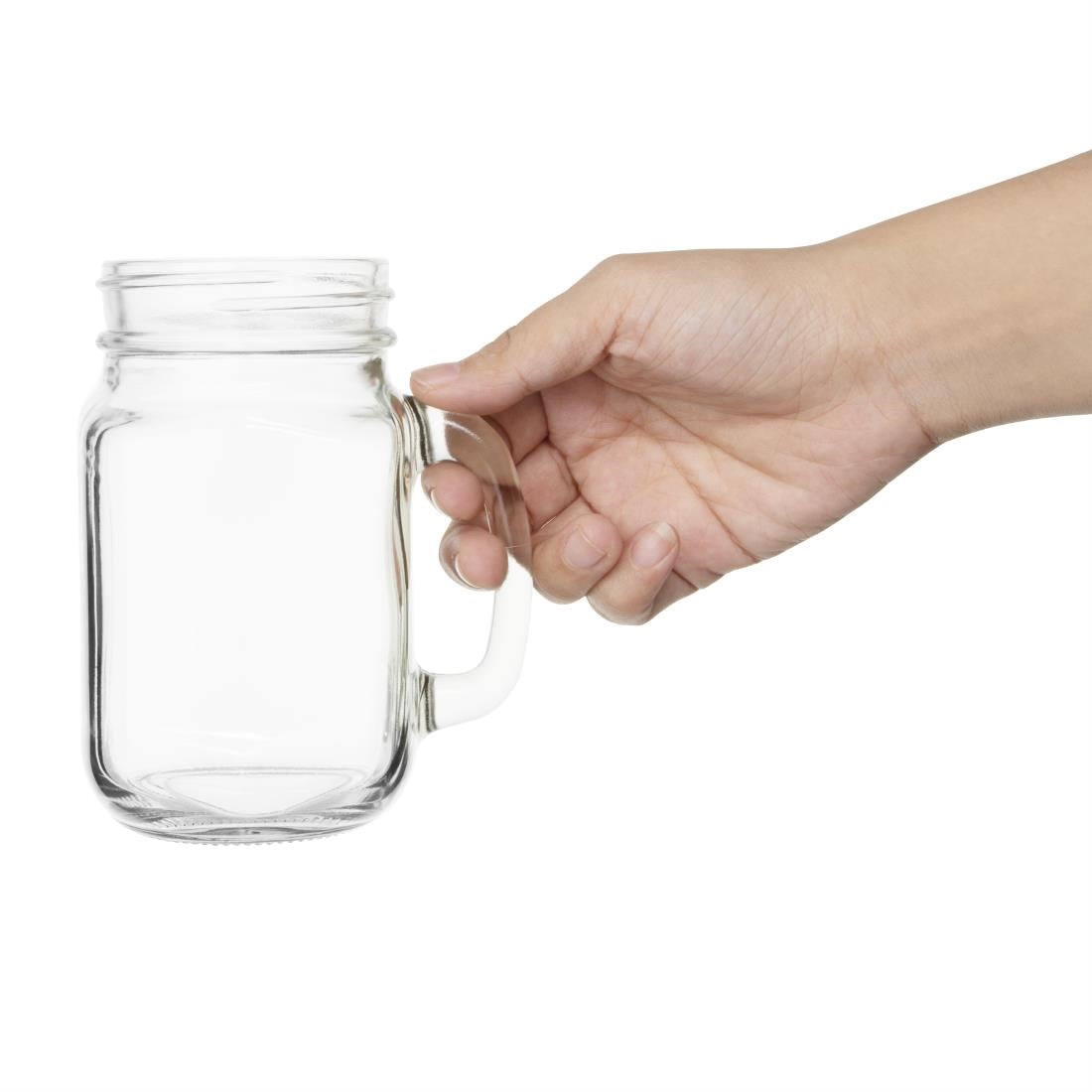 Olympia Handled Jam Jars Glasses 450ml (12 Pack)