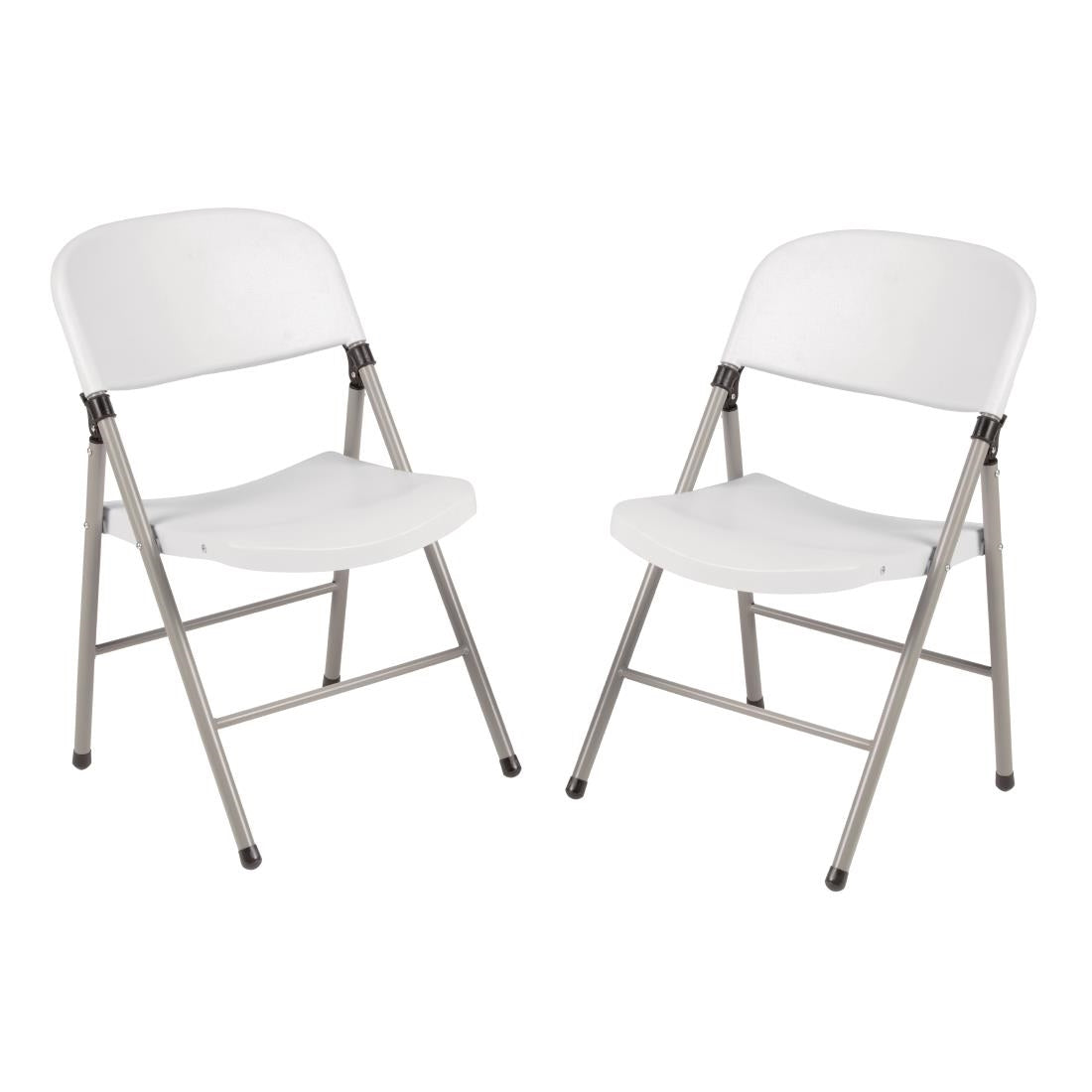Bolero Foldaway Utility Chairs White (2 Pack)