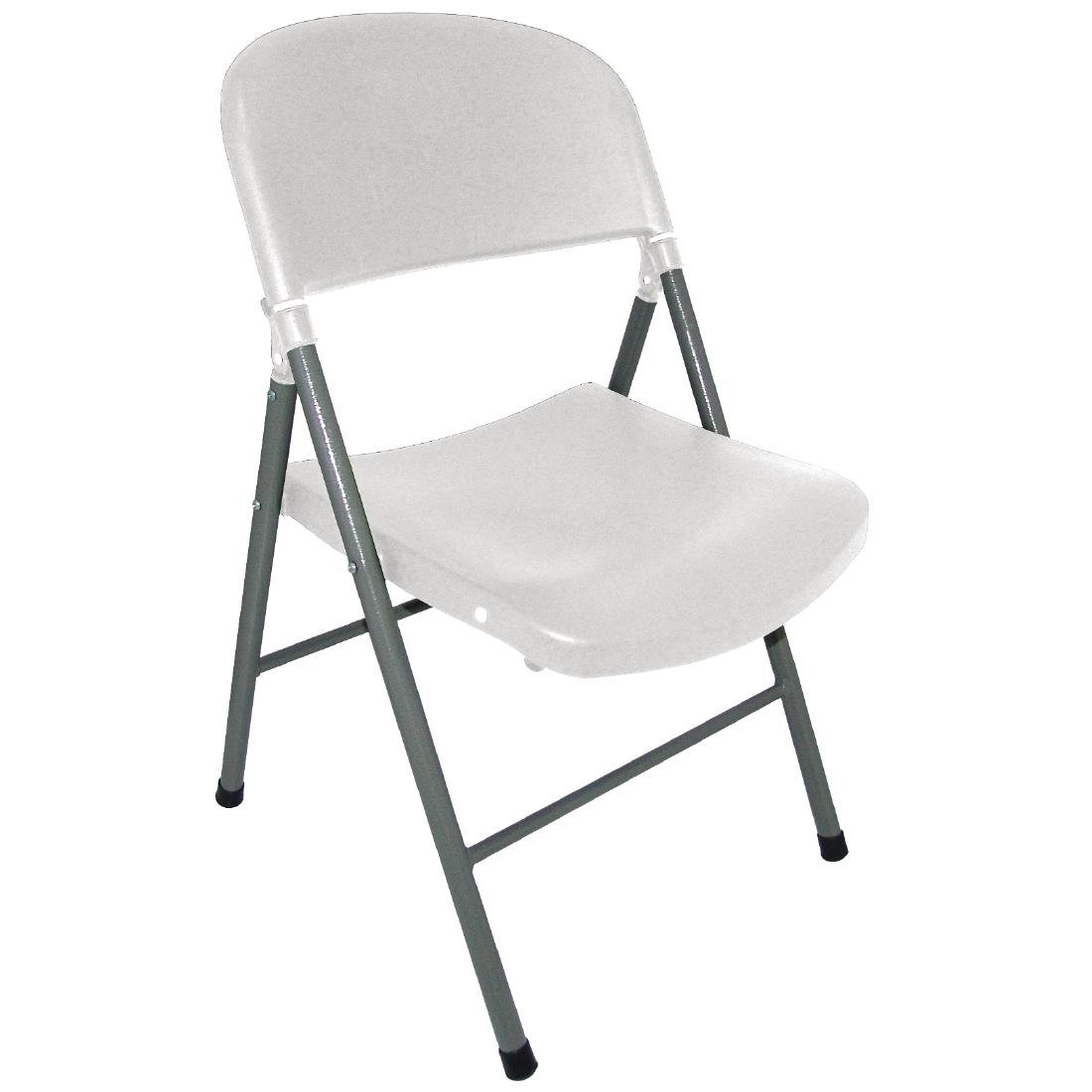 Bolero Foldaway Utility Chairs White (2 Pack)