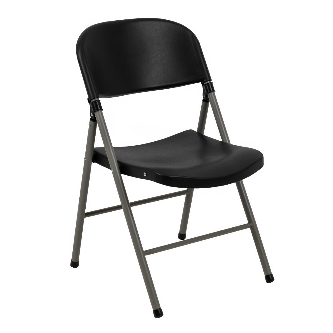 Bolero Foldaway Utility Chairs Black (2 Pack)