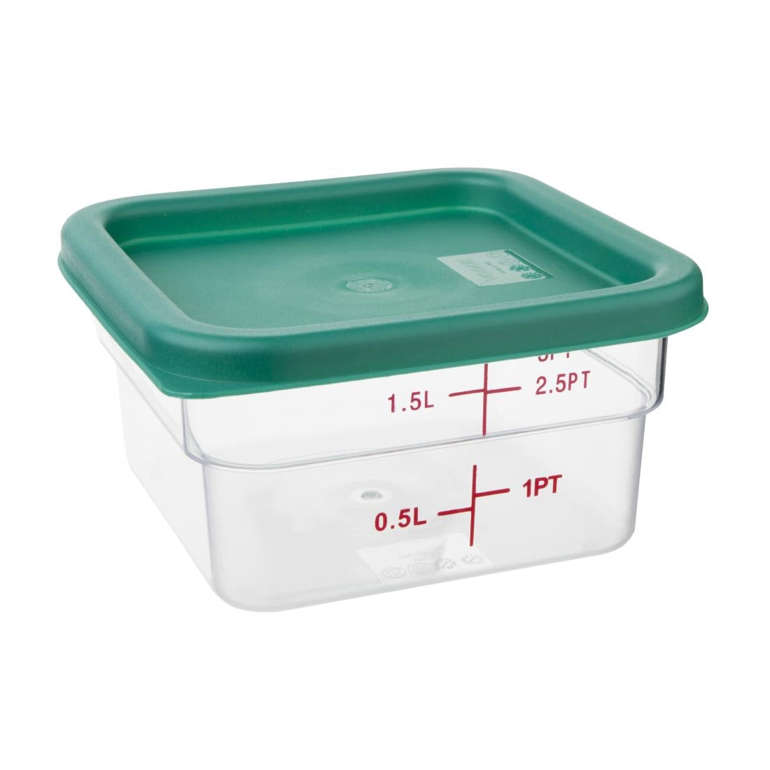 Hygiplas Polycarbonate Square Food Storage Container Lid Green Small