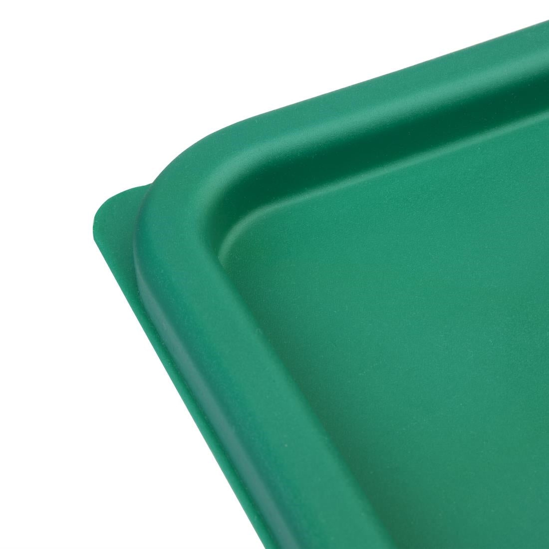Hygiplas Polycarbonate Square Food Storage Container Lid Green Small