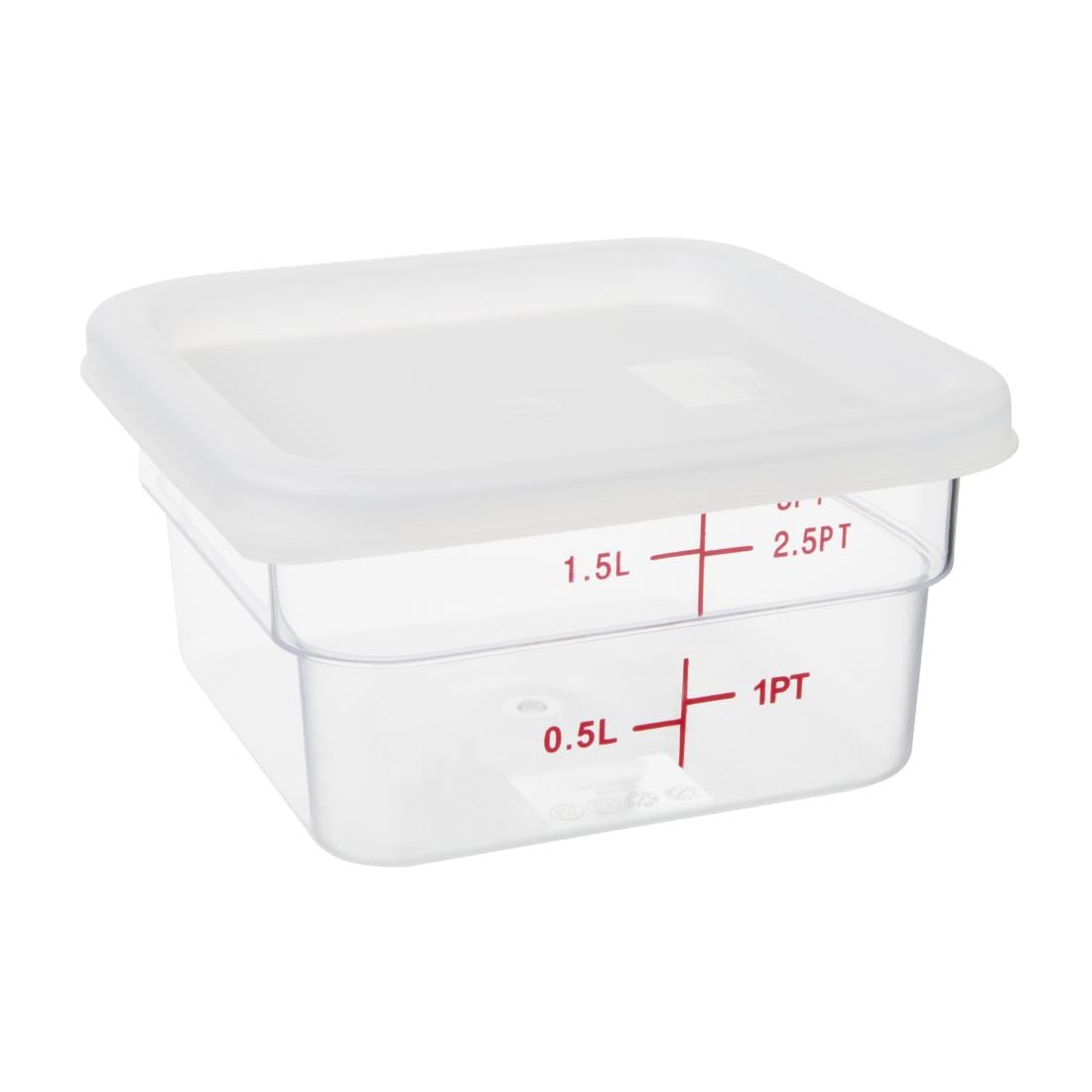 Hygiplas Polycarbonate Square Food Storage Container Lid White Small