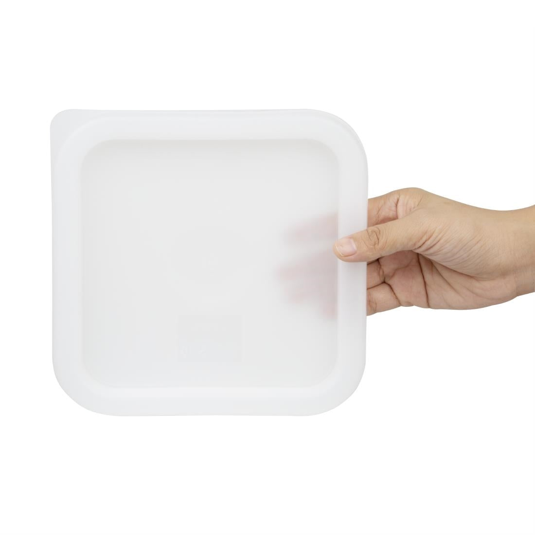 Hygiplas Polycarbonate Square Food Storage Container Lid White Small