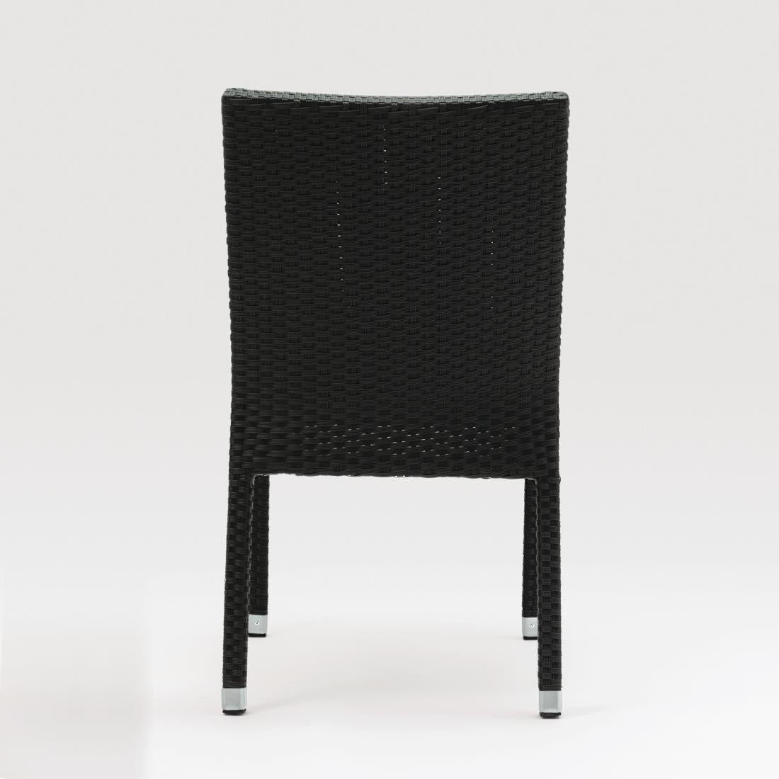 Bolero PE Wicker Side Chairs Charcoal (4 Pack)