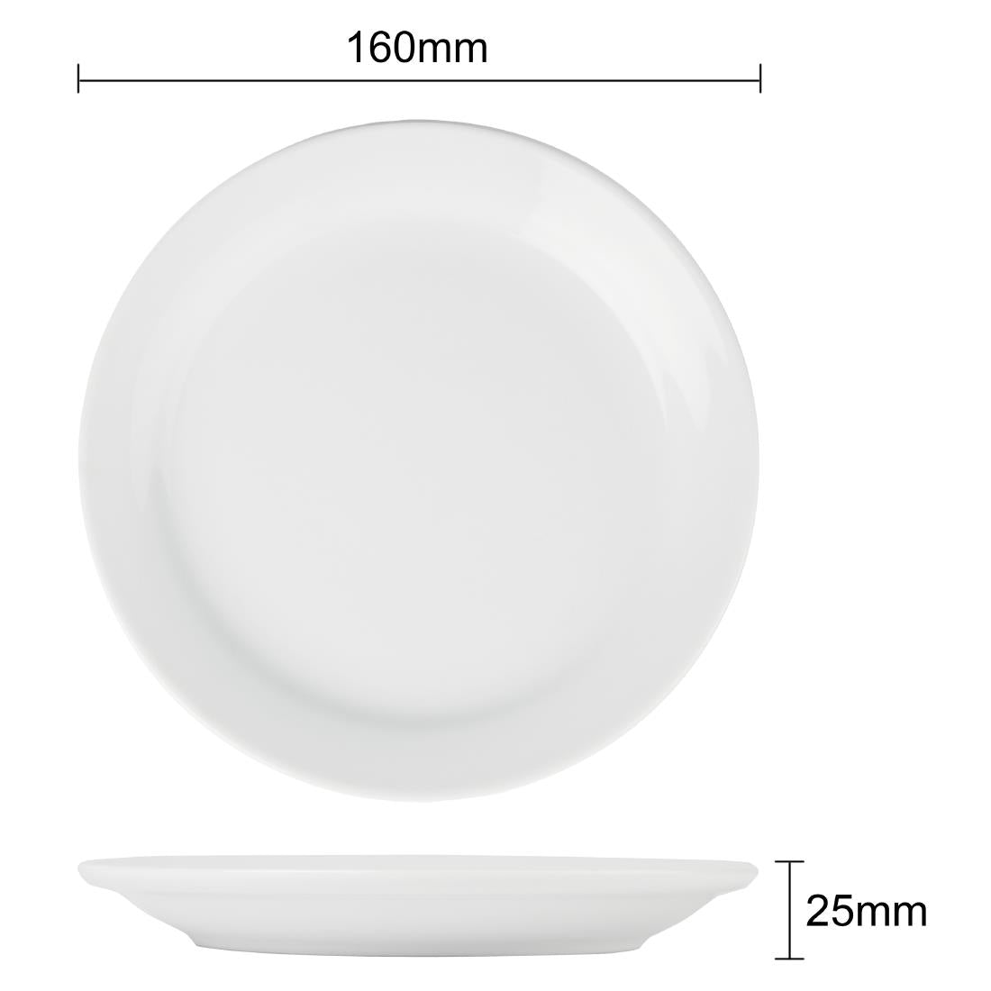 Olympia Athena Narrow Rimmed Plates 165mm (12 Pack)