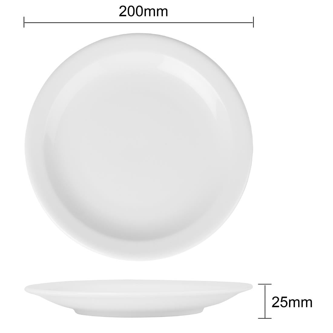 Olympia Athena Narrow Rimmed Plates 205mm (12 Pack)