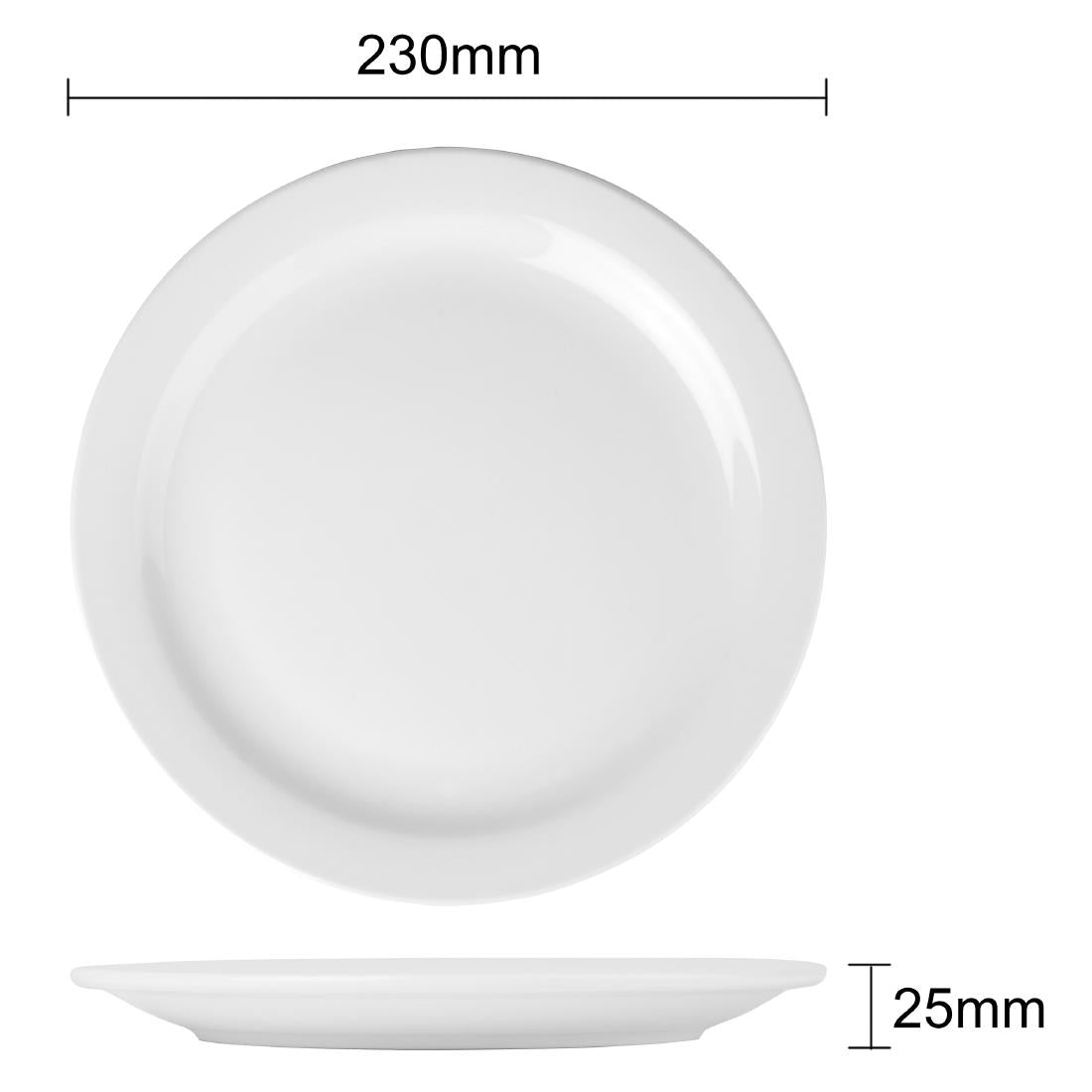 Olympia Athena Narrow Rimmed Plates 226mm (12 Pack)