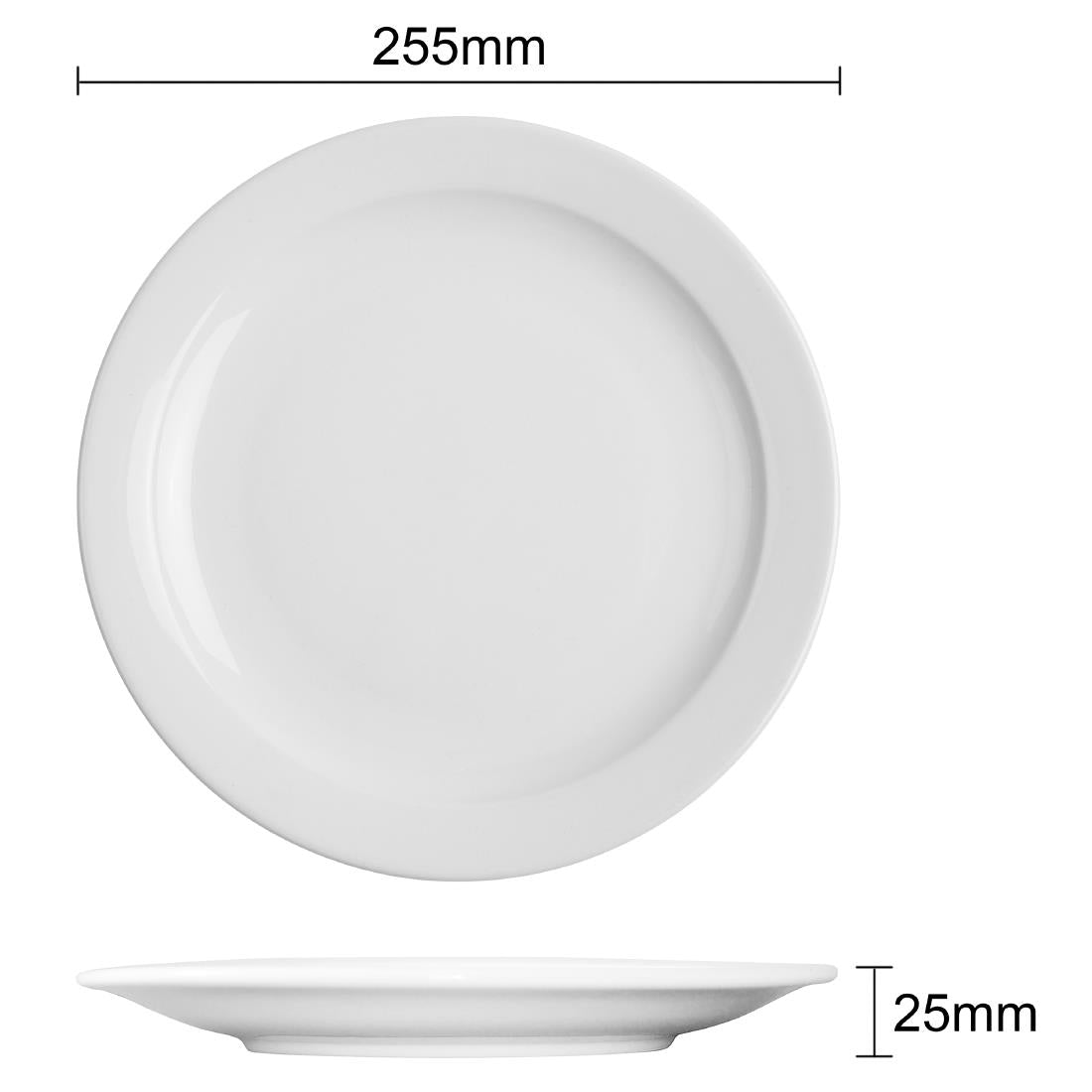 Olympia Athena Narrow Rimmed Plates 254mm (12 Pack)