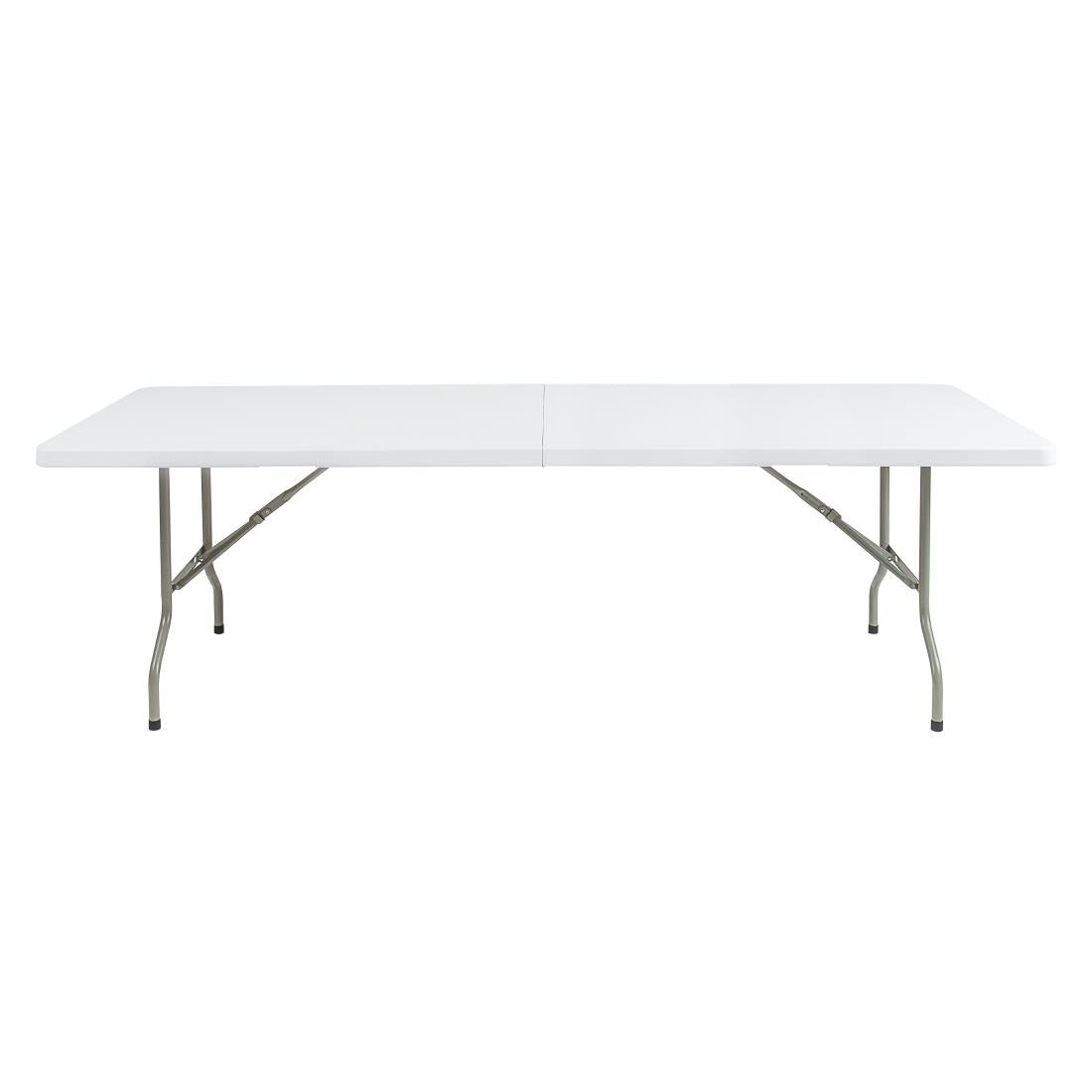 Bolero Rectangular Centre Folding Table White 8ft (Single)