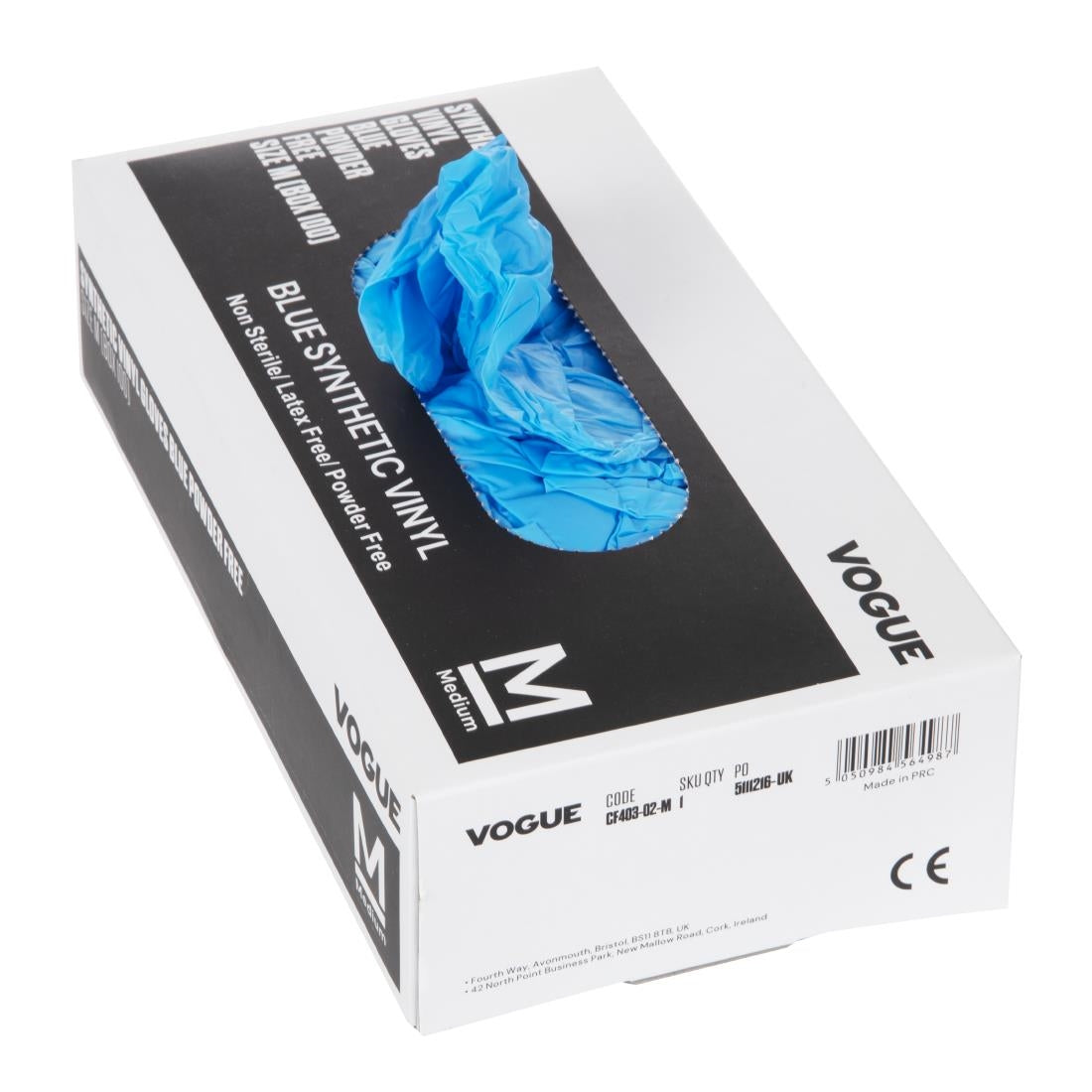 Hygiplas Powder-Free Vinyl Gloves Blue Medium (100 Pack)