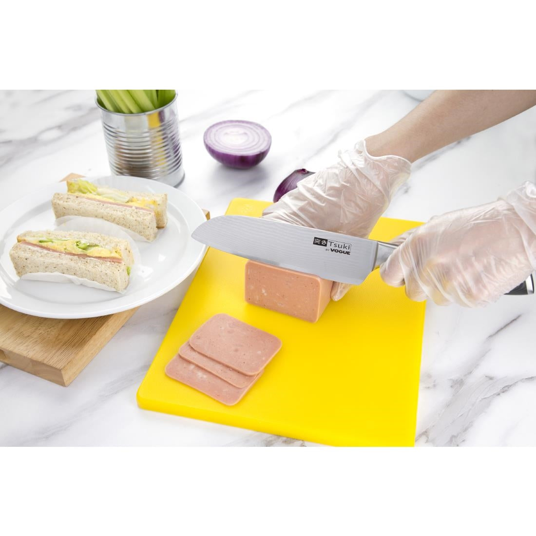 Vogue Tsuki Series 7 Santoku Knife Black 17.5cm