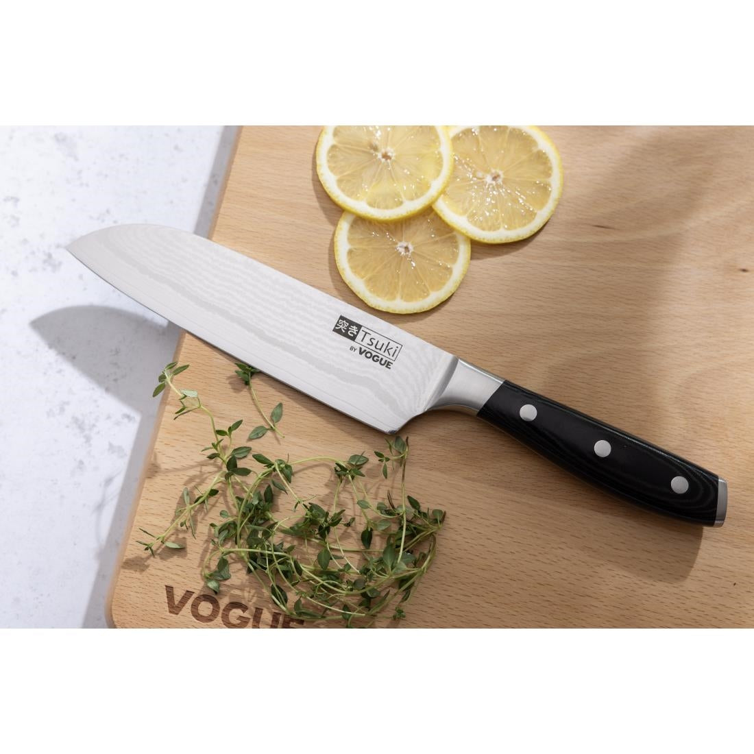 Vogue Tsuki Series 7 Santoku Knife Black 17.5cm