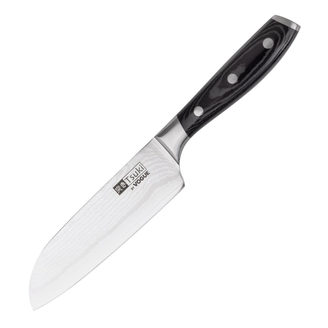 Vogue Tsuki Series 7 Santoku Knife Black 17.5cm