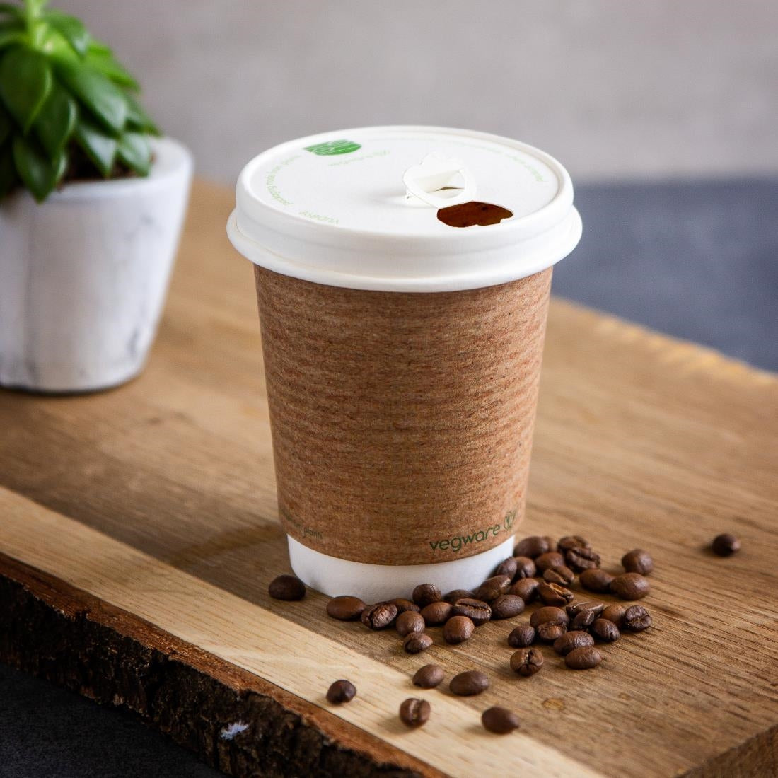 Vegware Compostable 89-Series Paper Hot Cup Lid (1000 Pack)