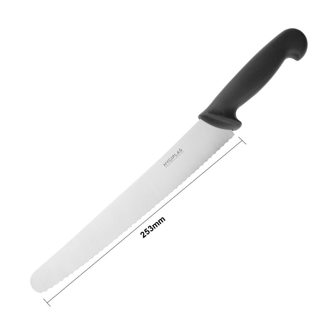 Hygiplas Serrated Pastry Knife Black 25.4cm