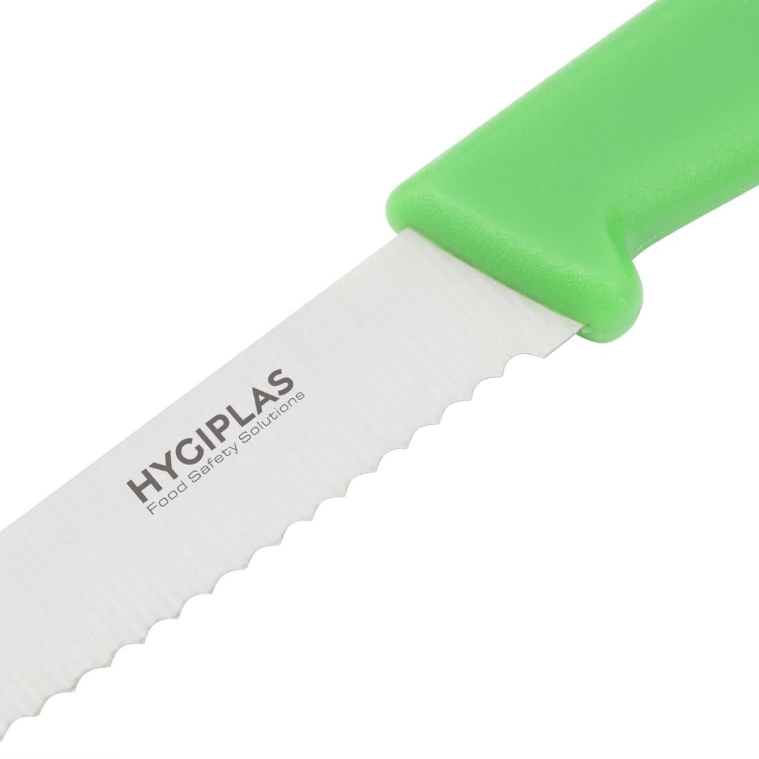Hygiplas Serrated Tomato Knife Green 10.5cm