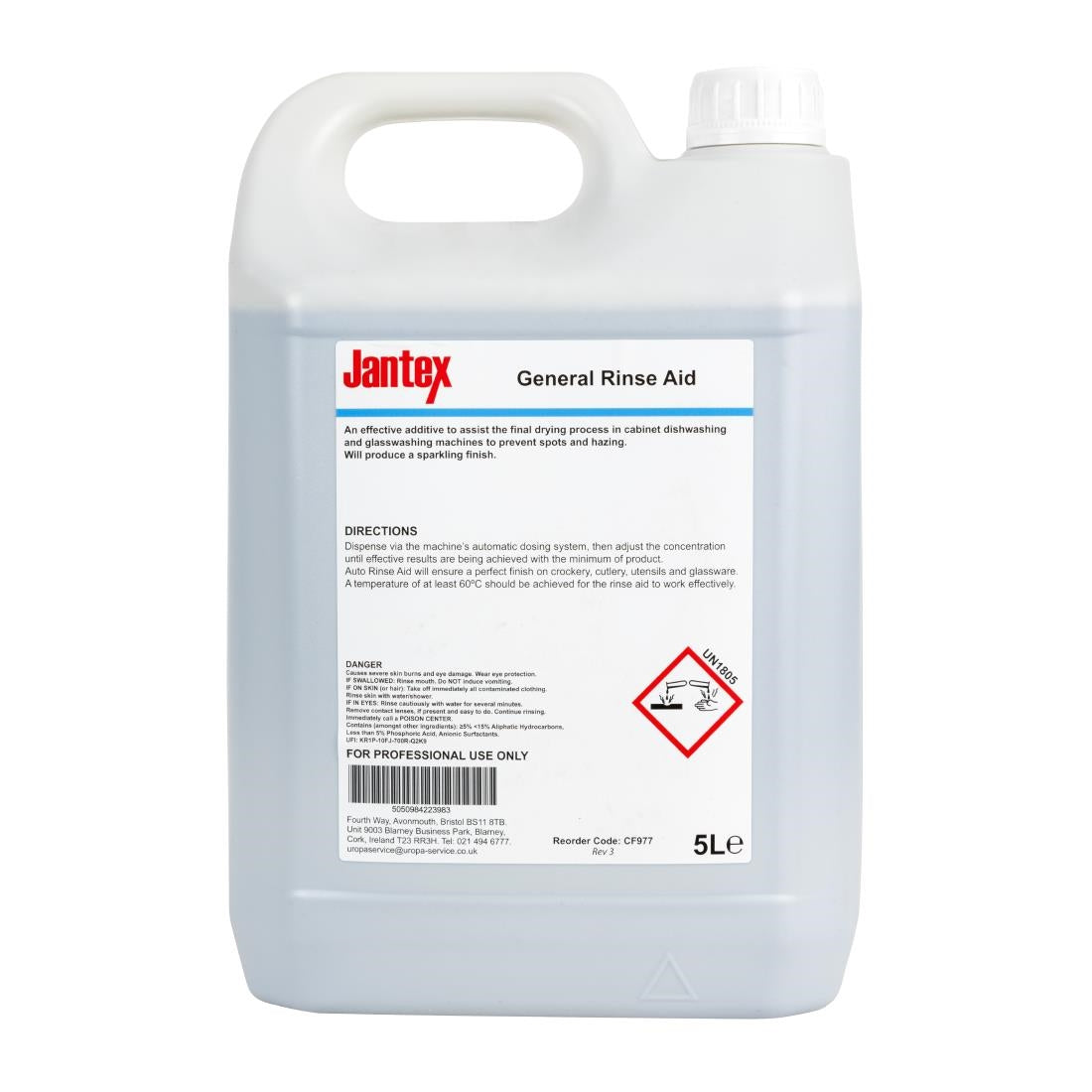 Jantex General Rinse Aid Concentrate 5Ltr