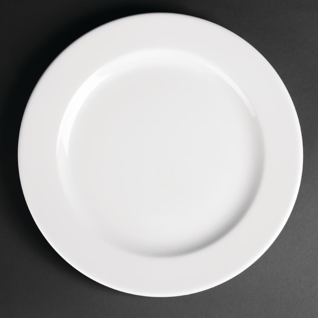 Royal Porcelain Classic White Wide Rim Plates 260mm (12 Pack)