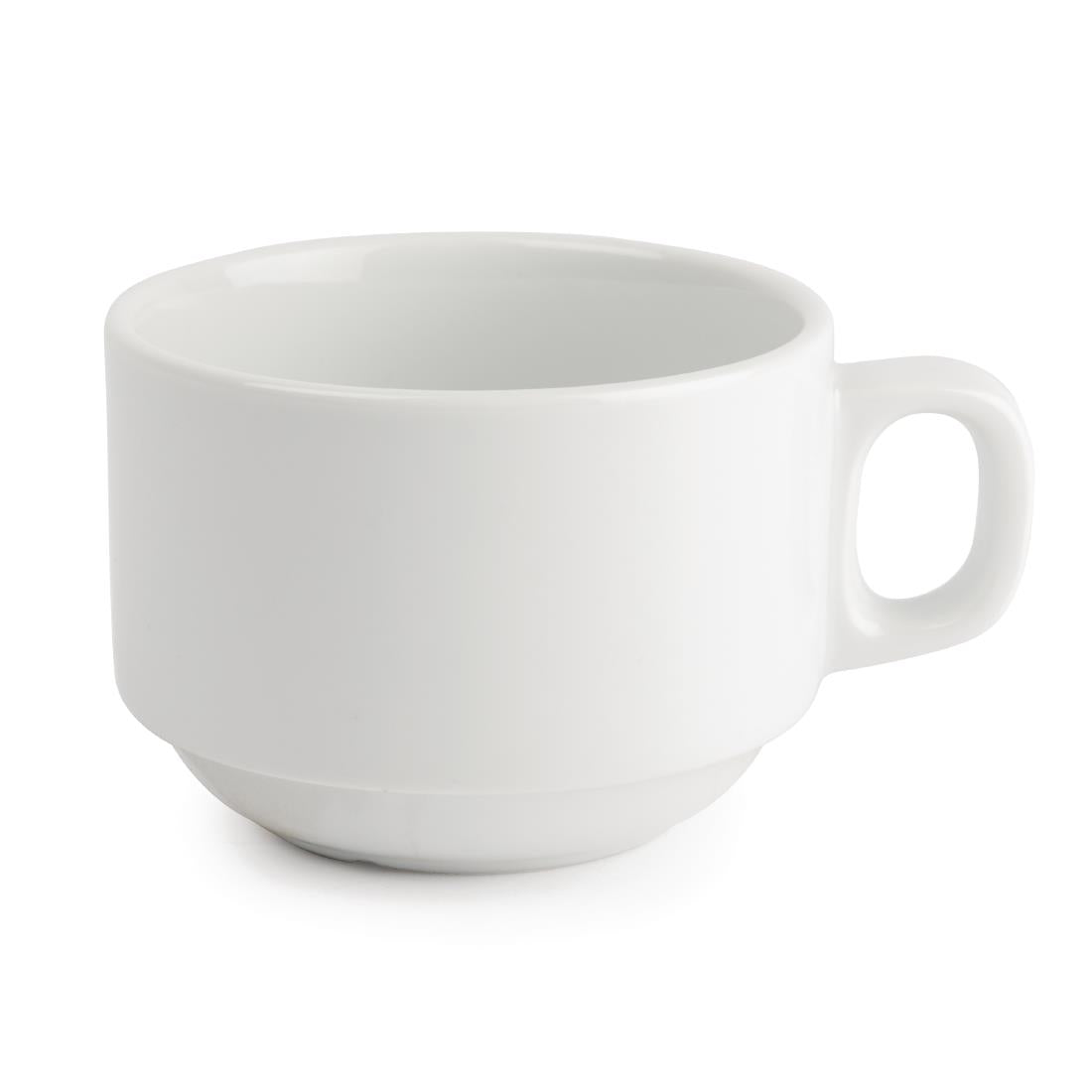 Royal Porcelain Classic White Stacking Cups 200ml (12 Pack)