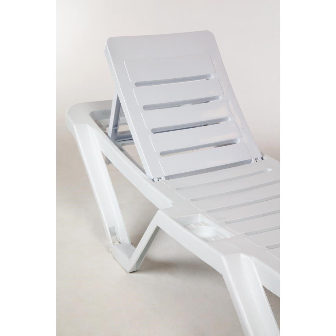 Polypropylene Sun Loungers White (2 Pack)
