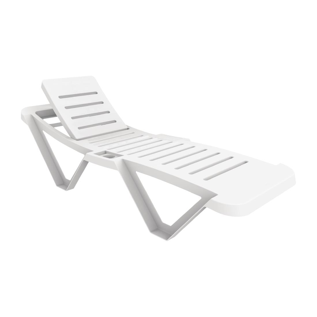 Polypropylene Sun Loungers White (2 Pack)