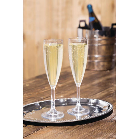 BBP Polycarbonate Champagne Flutes 200ml UKCA Marked at 175ml (12 Pack)