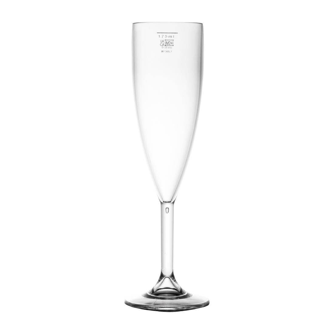 BBP Polycarbonate Champagne Flutes 200ml UKCA Marked at 175ml (12 Pack)