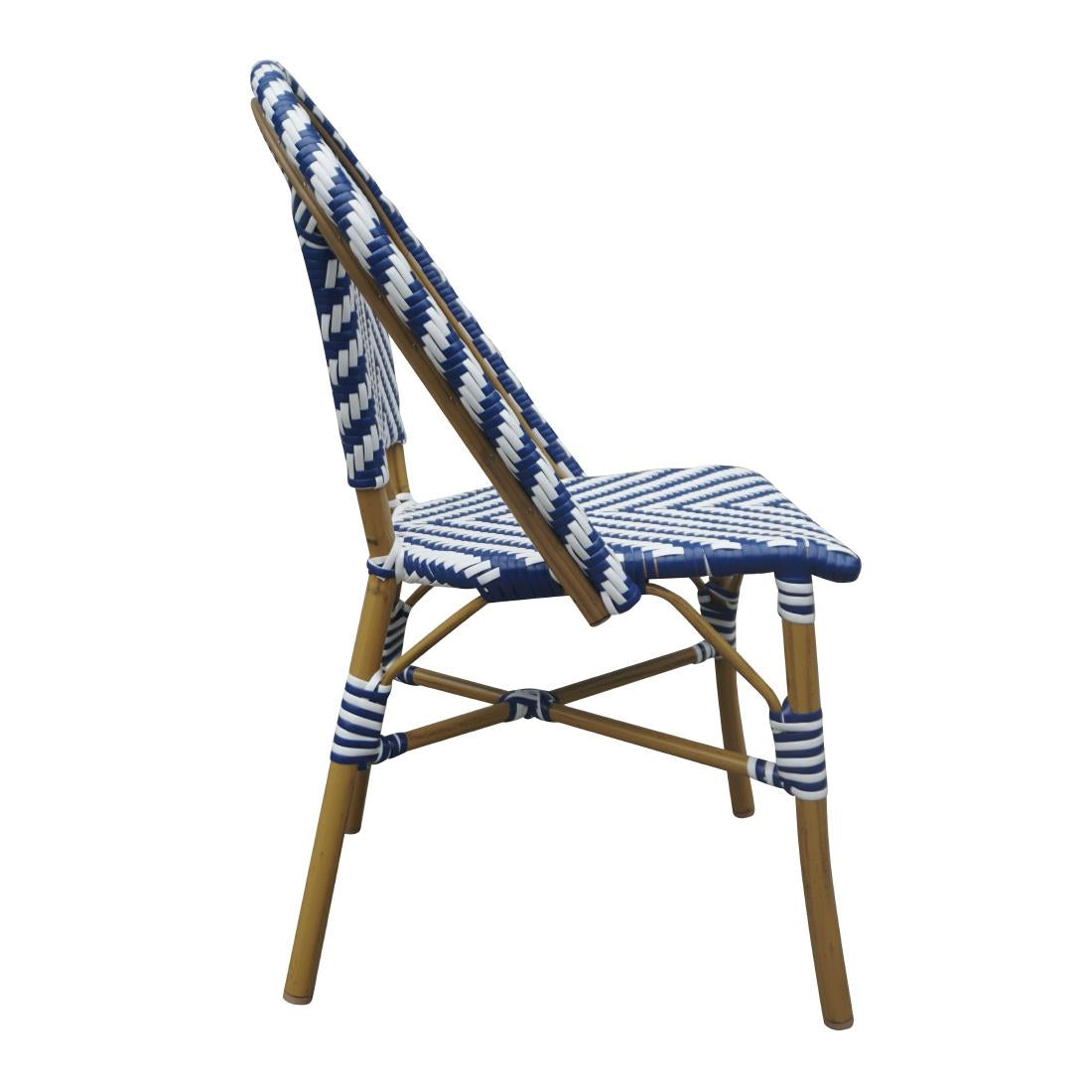 Rattan Side Chair Blue