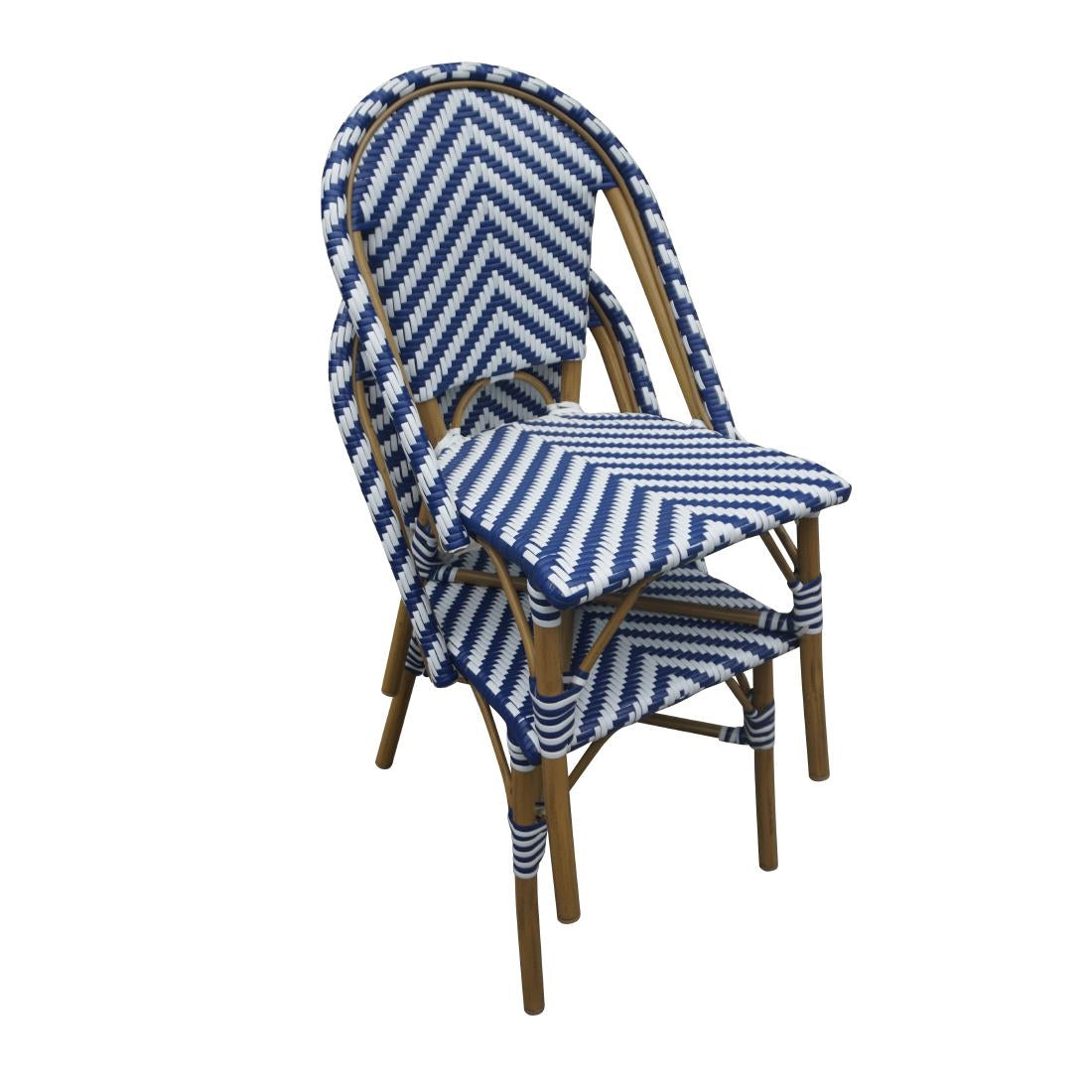 Rattan Side Chair Blue